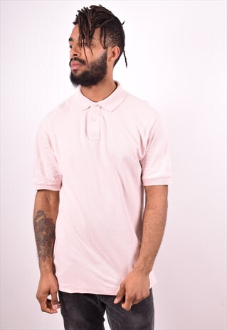 FILA MENS VINTAGE POLO SHIRT MEDIUM PINK 90S