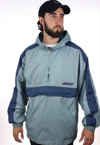 VINTAGE 90S REEBOK 1/2 ZIP WINDBREAKER SHELL JACKET