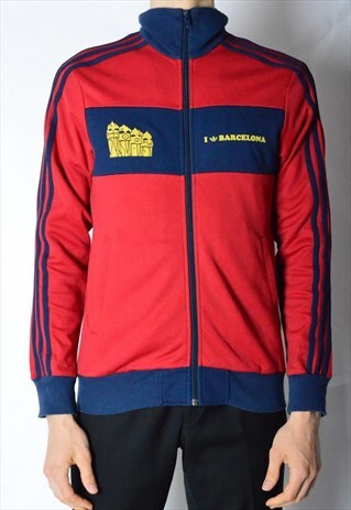 BURGUNDY RED ADIDAS BARCELONA TRACK JACKET