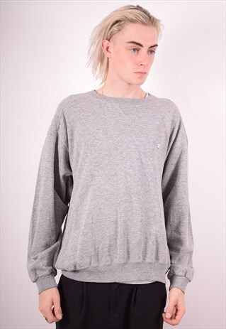 CHAMPION MENS VINTAGE SWEATSHIRT JUMPER LARGE GREY 90S