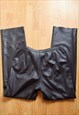 VINTAGE STRAIGHT LEG LEATHER TROUSERS BROWN