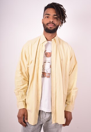 RALPH LAUREN MENS VINTAGE SHIRT LARGE YELLOW 90S