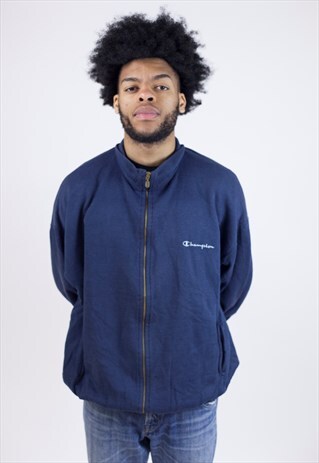 VINTAGE CHAMPION NAVY ZIP-UP 90'S SWEATSHIRT