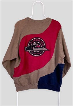 Vintage Reworked Quiksilver Sweatshirt Spell Out Embroidered