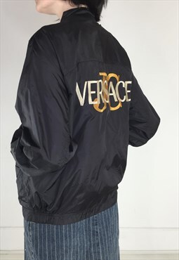 Vintage Y2k Jacket Versace Reversible Raincoat Lightweight 
