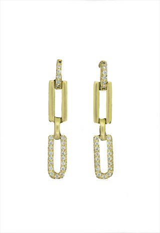 GOLD PLATED AND STONES EARRINGS