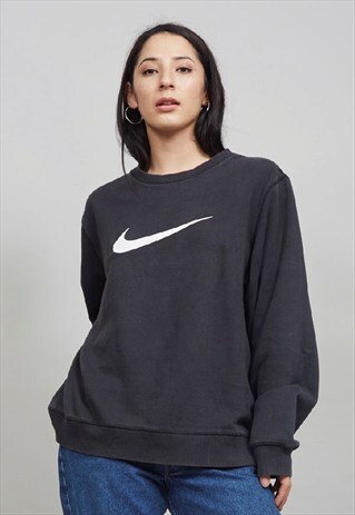 VINTAGE 90'S BLACK NIKE LOGO SWEATSHIRT