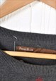 VINTAGE KNITTED JUMPER RETRO PRINGLE PATTERN GREY XL