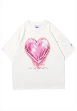 Miillow Shiny Heart Print Cotton T-Shirt