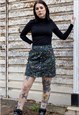 PAISLEY GREEN ONE BUTTON UP SKIRT 