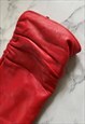 80'S SOFT RED LEATHER LADIES VINTAGE GLOVES