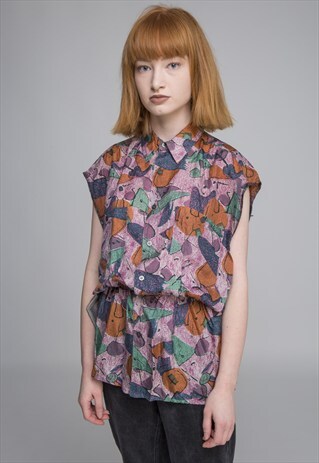 VINTAGE REWORKED SLEEVELESS BLOUSE