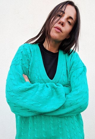 FILA VINTAGE KNIT OVERSIZED COTTON JUMPER
