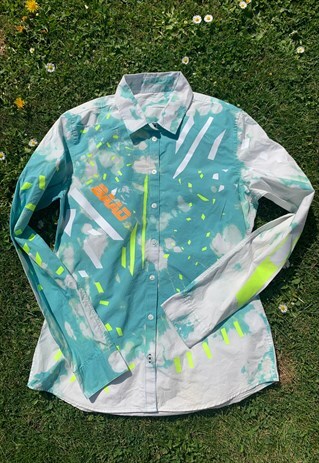 BAAD SHIRT SAMPLE CUSTOM AND REWORKED GREEN TIE DYE