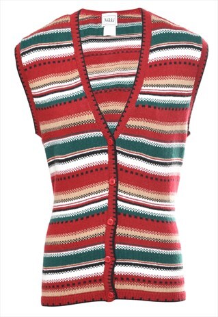 Vintage Nikki Striped Sweater Vest - L