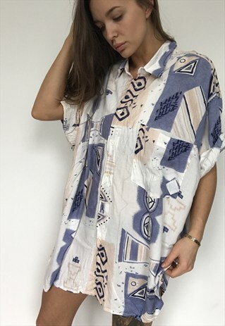 PATTERNED OVERSIZED RETRO VINTAGE UNISEX FESTIVAL SHIRT