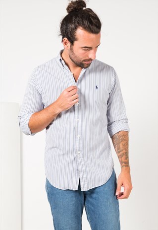 VINTAGE 80'S POLO RALPH LAUREN COTTON SHIRT / S4237