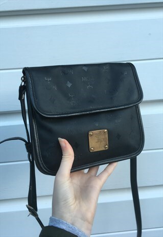 UNISEX VINTAGE 80S MCM HANDBAG BLACK MONOGRAM PRINT BAG