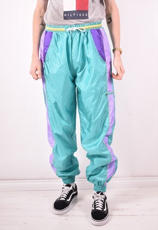 MENS VINTAGE TRACKSUIT TROUSERS LARGE BLUE 90S