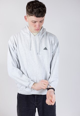 VINTAGE 90S ADIDAS GREY HOODIE