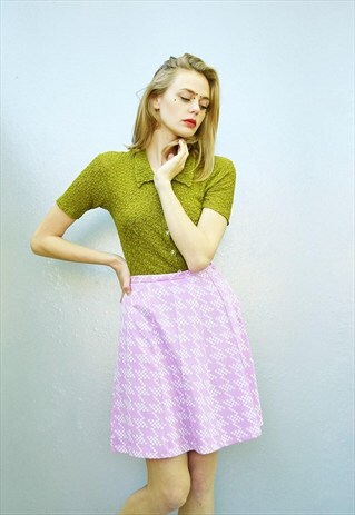 70'S RETRO MOD FESTIVAL ABSTRACT PRINT MINI SUMMER SKIRT