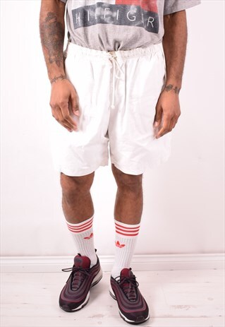 LACOSTE MENS VINTAGE SHORTS LARGE WHITE 90S