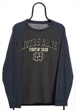 Vintage Grey Notre Dame NCAA Sports TShirt Womens