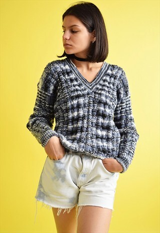 90'S RETRO HANDKNITTED JAZZY MINIMALIST JUMPER TOP