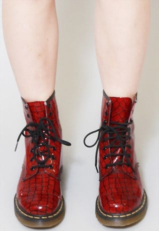 VINTAGE 1990'S RED MOC CROC DOC MARTEN BOOTS