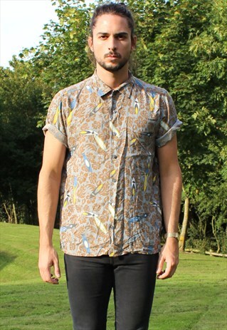VINTAGE 90S HAWAIIAN USA SHIRT - MEDIUM - COCKTAIL