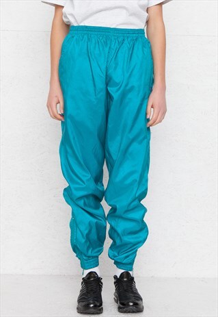 VINTAGE RETRO GREEN PUMA TRACK BOTTOMS JOGGERS