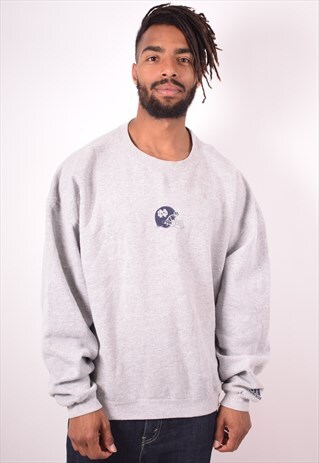 ADIDAS MENS VINTAGE SWEATSHIRT JUMPER XL GREY 90S