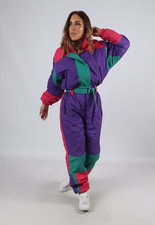 VINTAGE FULL SKI SUIT SNOW SPORTS 90'S UK 12 M (JDW)