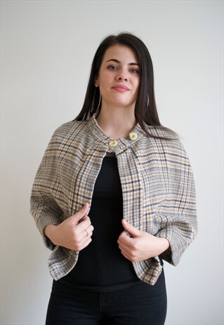VINTAGE CHECK CAPE