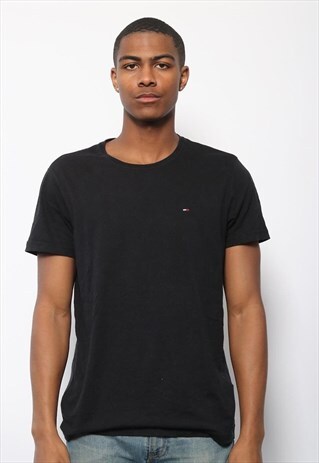 VINTAGE TOMMY HILFIGER LOGO T-SHIRT BLACK