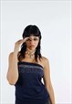 VINTAGE 00S RHINESTONES BARBIE CORE BANDEAU TOP