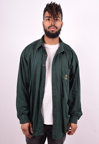 CHAPS RALPH LAUREN MENS VINTAGE SHIRT XXL GREEN 90'S