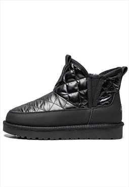 Quilted calf boots chunky high fashion grunge platform shoes