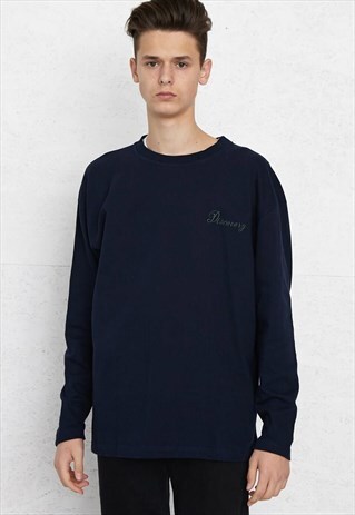 VINTAGE NAVY DISCOVERY ROUND NECK PULLOVER SWEATSHIRT