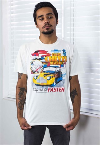 VINTAGE RACING T-SHIRT LOGO 90S L 6.8