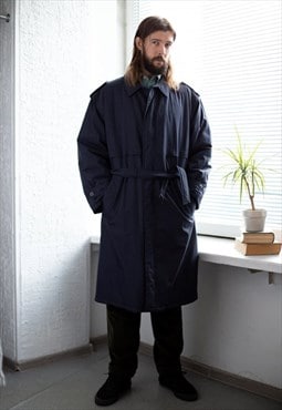 Vintage 80's Navy Warm Belted Coat