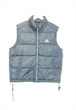 Vintage Adidas small logo gillet puffer in navy. Best fits M