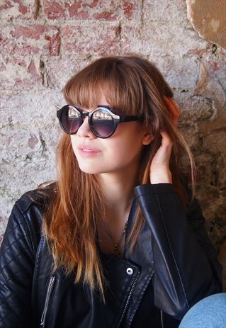 BIG ROUND BLACK SUNGLASSES