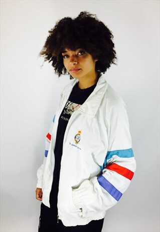 VINTAGE 80S QUEENS TENNIS WINDBREAKER JACKET