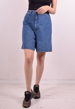LEE WOMENS VINTAGE DENIM SHORTS W36 BLUE 90S