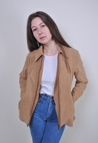 90S BEIGE MINIMALIST JACKET, VINTAGE WORK SPRING BLAZER