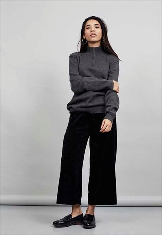 VINTAGE POLO RALPH LAUREN OVERSIZED 90'S GREY KNITTED JUMPER