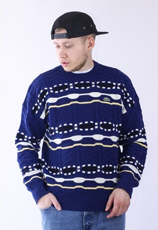 VINTAGE MENS LACOSTE LOGO JUMPER SWEATER