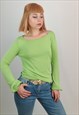VILA VINTAGE 90'S BELL SLEEVES PEAR GREEN KNIT TOP