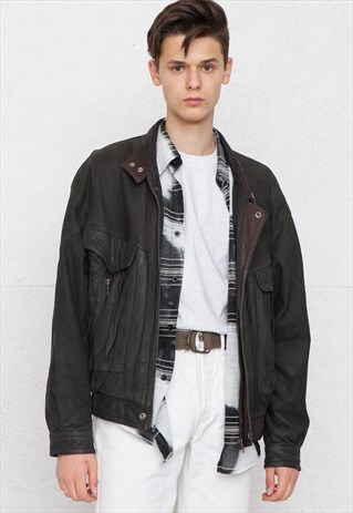 VINTAGE BLACK LEATHER JACKET